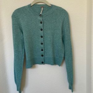 Free People Shortie Cardigan in Blue, Size S